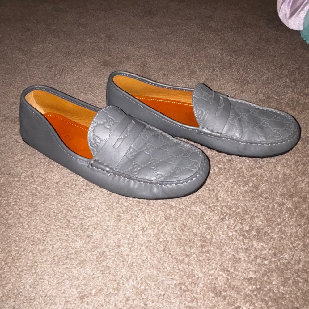 Gucci Gray Leather Loafers